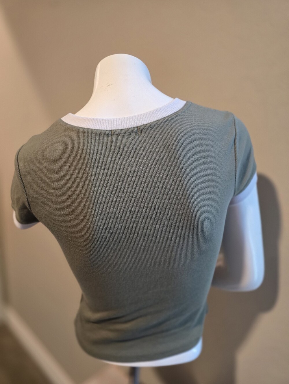 Olive Green Star Tee with White Trim - Picture 3 of 6